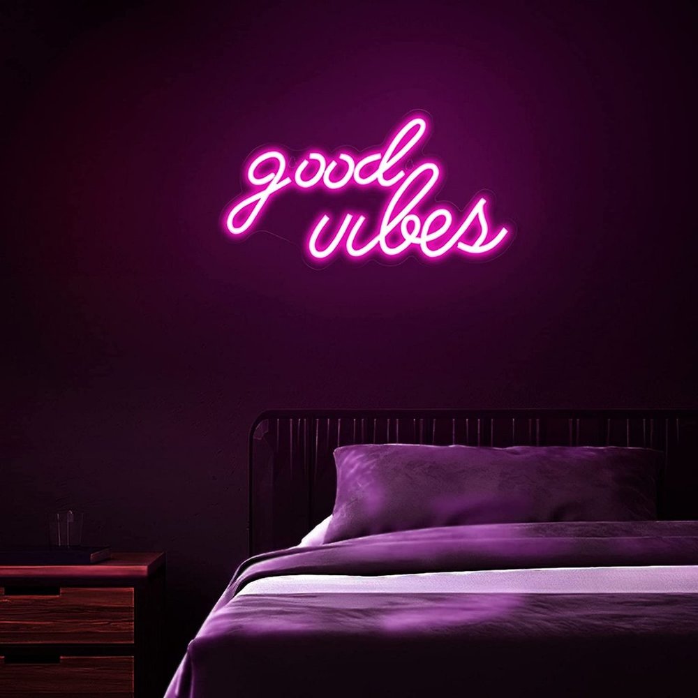 Good Vibes Only Neon Pink Party/Dorm/Wedding/Bday/Babyshower/Graduation Decor - Picture 2 of 7
